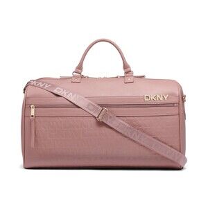 DKNY 21" Clean Cut Faux Leather Large Duffel Bag with Shoulder Strap